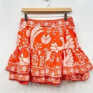 Farm Rio Jungle Floral Tiered Ruffle Skirt